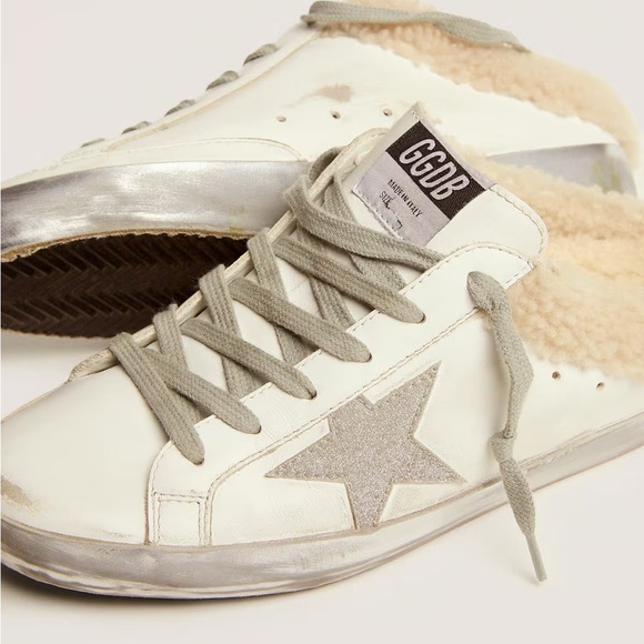 Golden Goose Shoes - AUTHENTIC Golden Goose White and Gray Distressed Sneakers White Leather